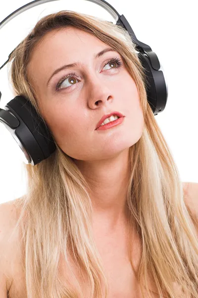 Mujer con auriculares — Foto de Stock