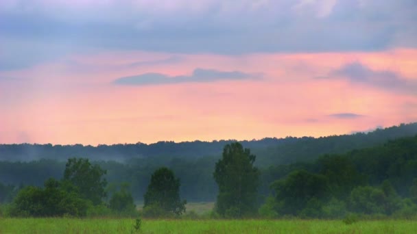 Cloudy landscape after rain — Stock Video