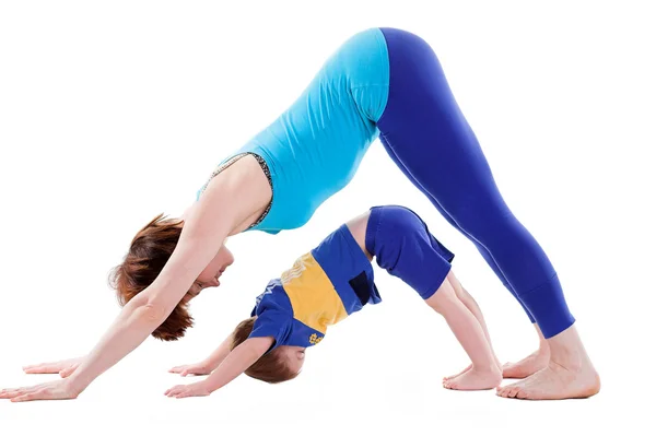 Famili haciendo yoga Imagen De Stock