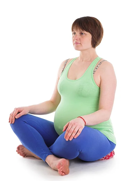 Yoga for pregnant woman — Stock Photo, Image