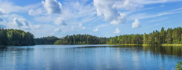 Lindo Lago Florestal Rússia Vista Panorâmica Bela Paisagem Lago Região Fotografias De Stock Royalty-Free