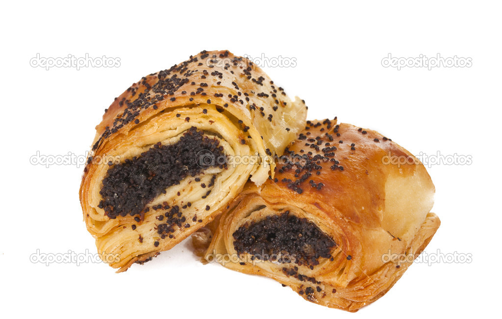 Pastries with poppy seeds isolated