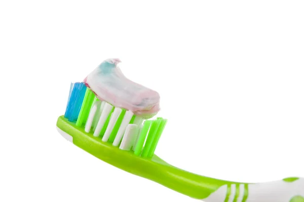 Toothbrush with toothpaste isolated — Stock Photo, Image