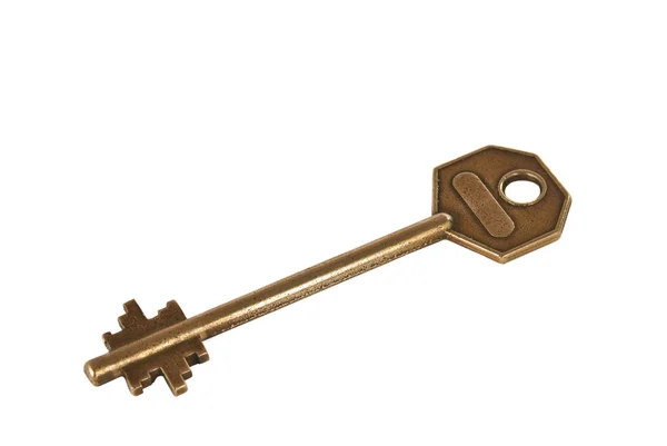 Vecchia chiave isolata — Foto Stock