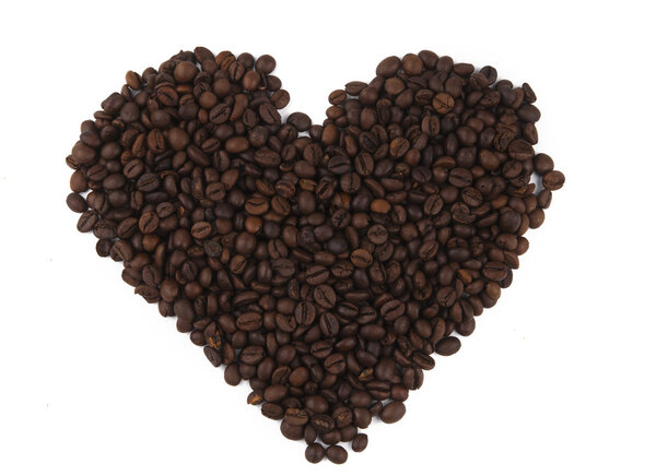 Coffee beans heart