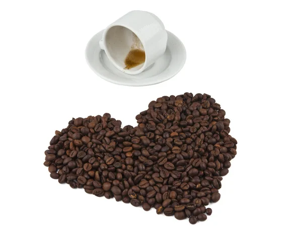 Coffee beans heart — Stock Photo, Image