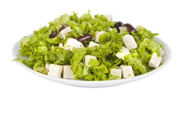 Plate with greek salad — Stock Photo, Image