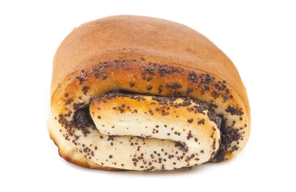 Pan con semillas de amapola aisladas — Foto de Stock