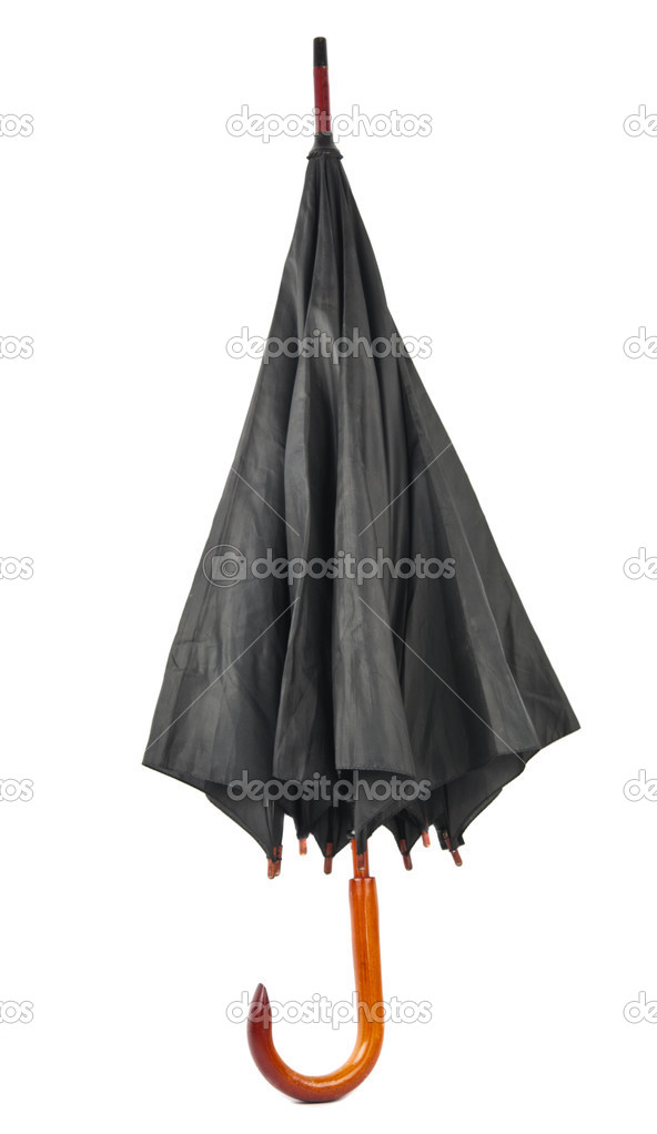 black umbrella isolated