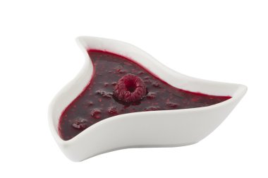 izole bir kabın içinde Ahududu reçeli