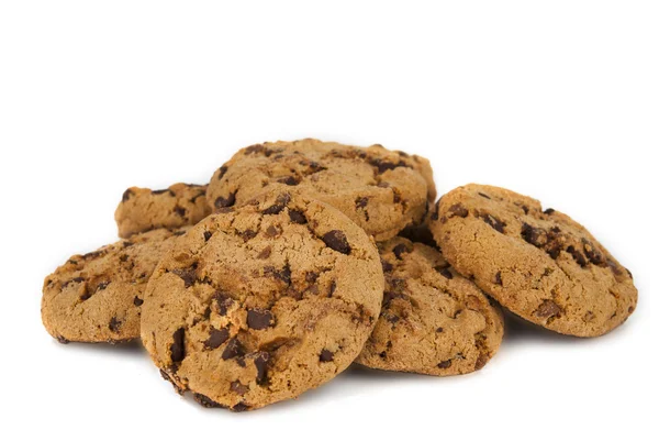 Galletas con gotas de chocolate aisladas — Foto de Stock