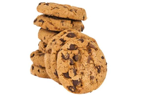 Galletas con gotas de chocolate aisladas —  Fotos de Stock