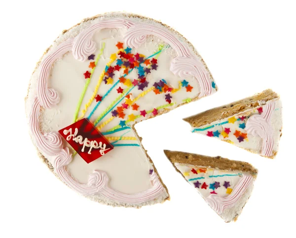 Birthday cake isolated — Stock Photo, Image