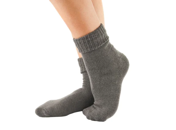 Šedé ponožky izolované — Stock fotografie