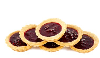 Ahududu reçeli izole ile lezzetli tartlets