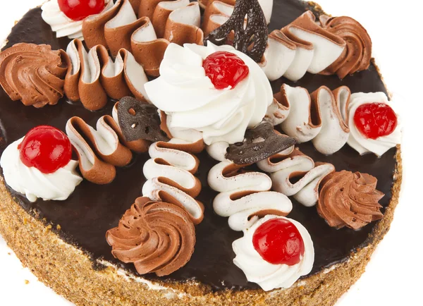 Cake with cherry isolated — Stock Photo, Image