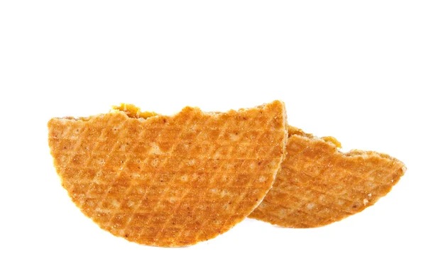 Holländische Waffeln mit Karamell isoliert — Stockfoto