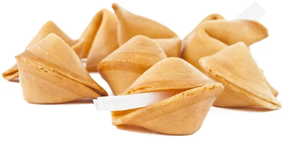 Fortune cookie med blank slip som isoleras — Stockfoto