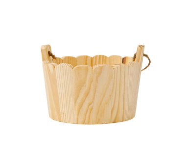 wooden bucket isolated clipart