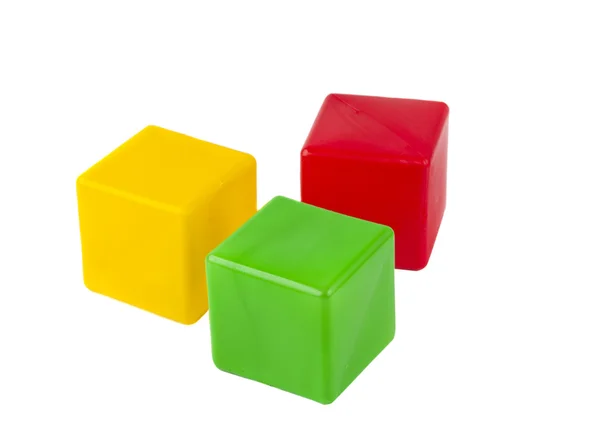 Color box of bricks isolated — Stock Photo, Image