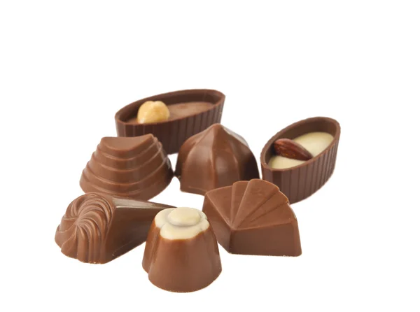 Cioccolato caramelle isolato — Foto Stock