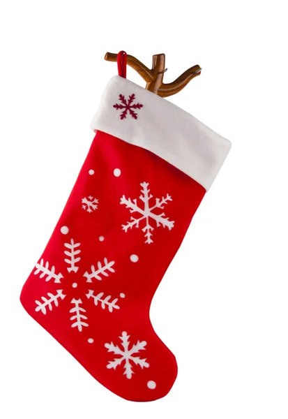 Traditionele bont rode christmas stocking — Stockfoto