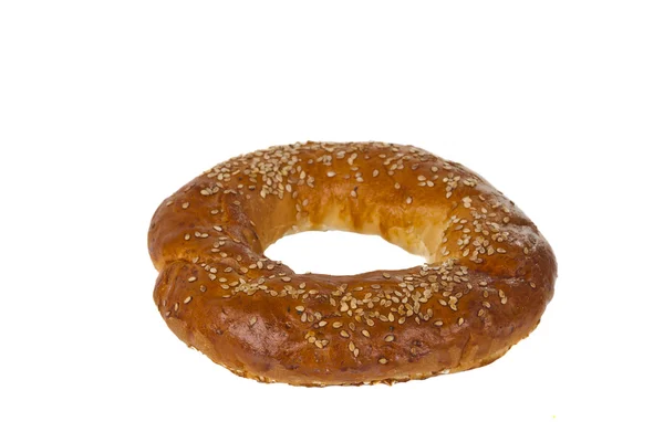 Bagel with sesame seeds isolated — Stock Photo, Image