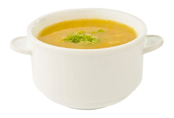 고립 된 그릇에 완두콩 수프 — 스톡 사진