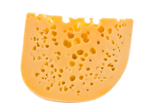 Um grande pedaço de queijo isolado — Fotografia de Stock