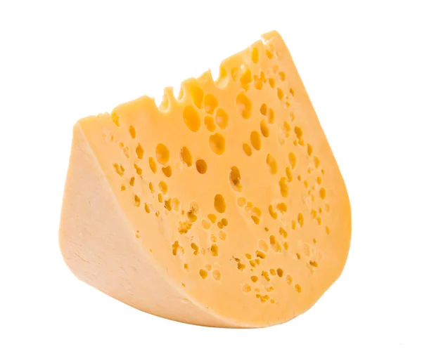 Великий шматочок сиру ізольований — стокове фото