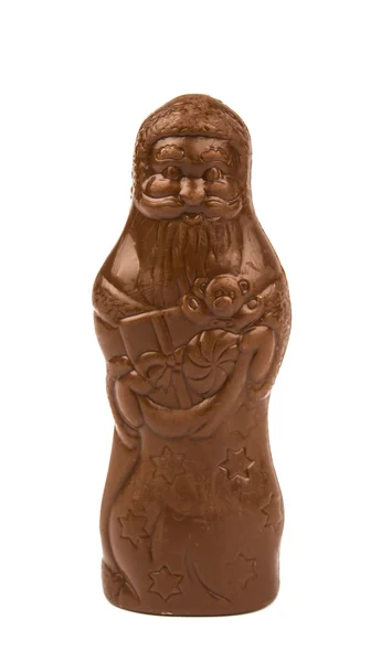 Шоколадный Санта Клаус изолирован — стоковое фото