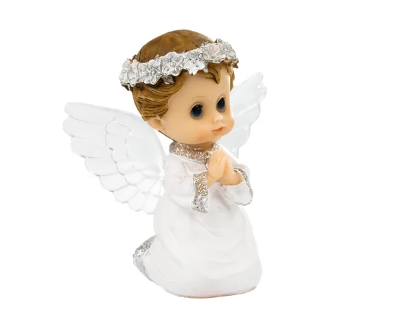 Figurka anioła na białym tle — Zdjęcie stockowe