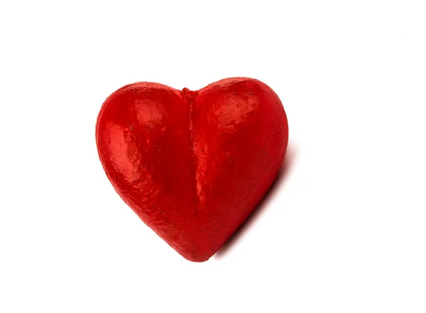 고립 된 붉은 심장 — 스톡 사진