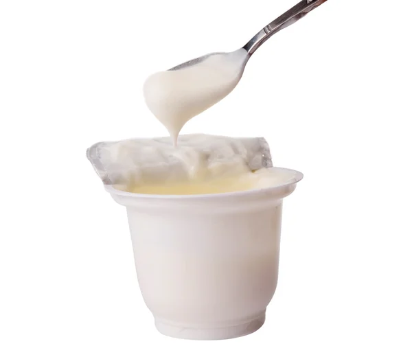 Joghurt isoliert — Stockfoto