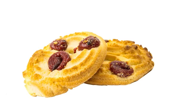 Biscoitos frescos com uma cereja — Fotografia de Stock
