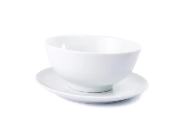 Белая керамическая чаша — стоковое фото
