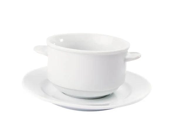 Λευκό κεραμικό πιάτο — Φωτογραφία Αρχείου