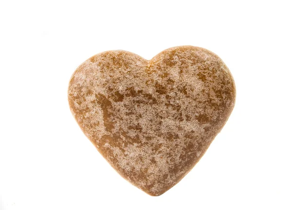 Izole kalp kurabiye — Stok fotoğraf