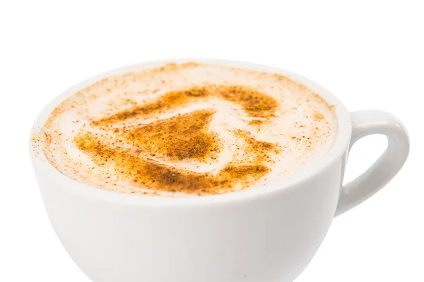 Ένα φλυτζάνι του cappuccino με αφρό, κανέλα — Φωτογραφία Αρχείου