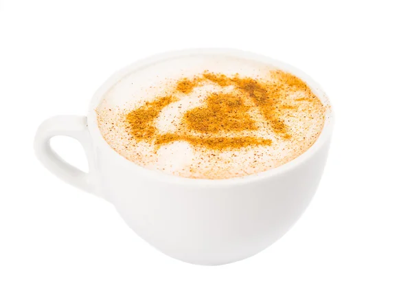 En kopp cappuccino med skum, kanel — Stockfoto