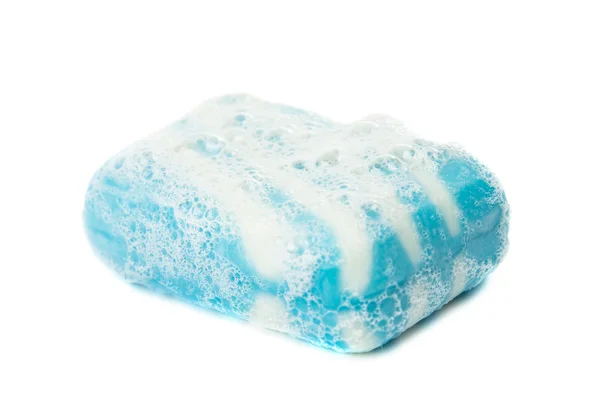 Savon bleu avec mousse — Photo