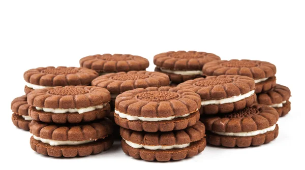 Csokoládé krém a cookie-k — Stock Fotó