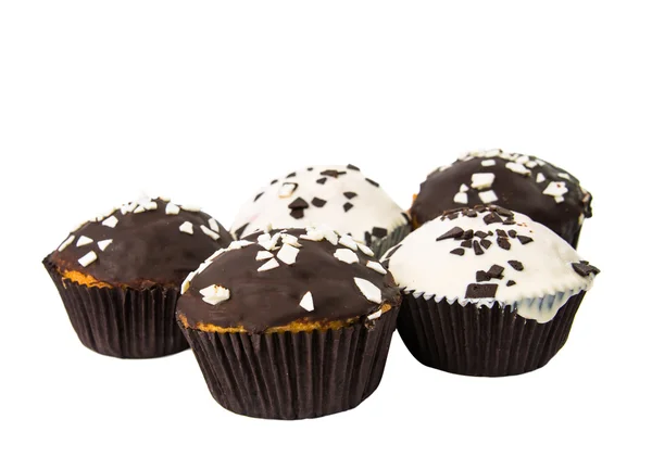 Holiday muffins med glasyr isolerade — Stockfoto