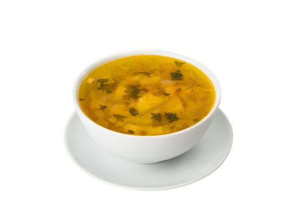 Zupa na białym tle — Zdjęcie stockowe