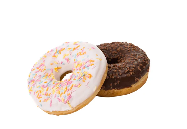 Donuts met suikerglazuur geïsoleerd — Stockfoto