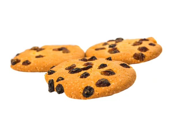 Galletas con pasas aisladas — Foto de Stock