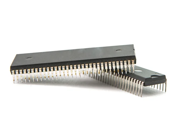 Elektronische chips geïsoleerd — Stockfoto