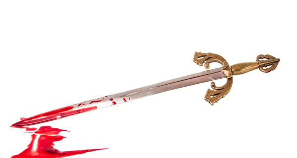 Sword with blood isolated — Stock Photo, Image