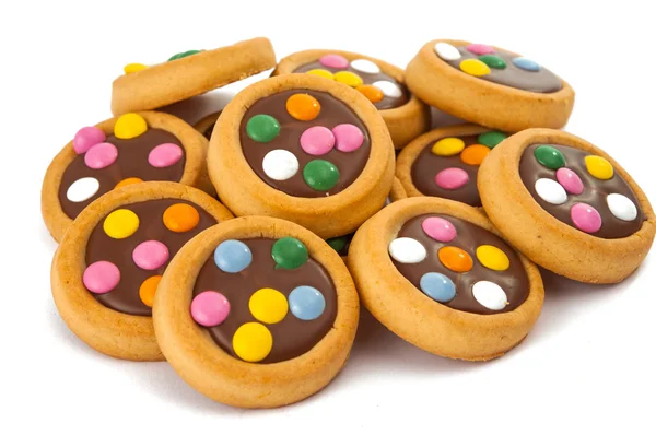 Galletas de chocolate con chispas de colores — Foto de Stock