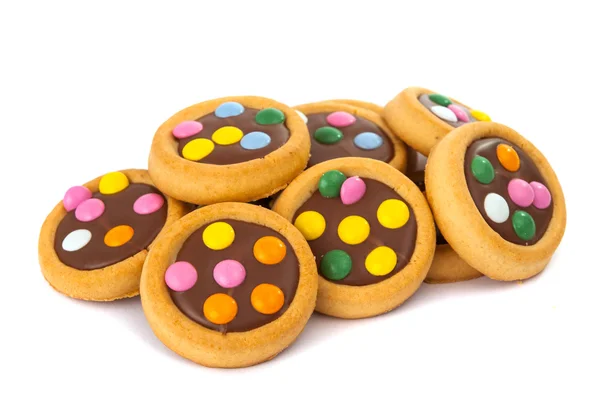 Chocolade koekjes met kleurrijke hagelslag — Stockfoto